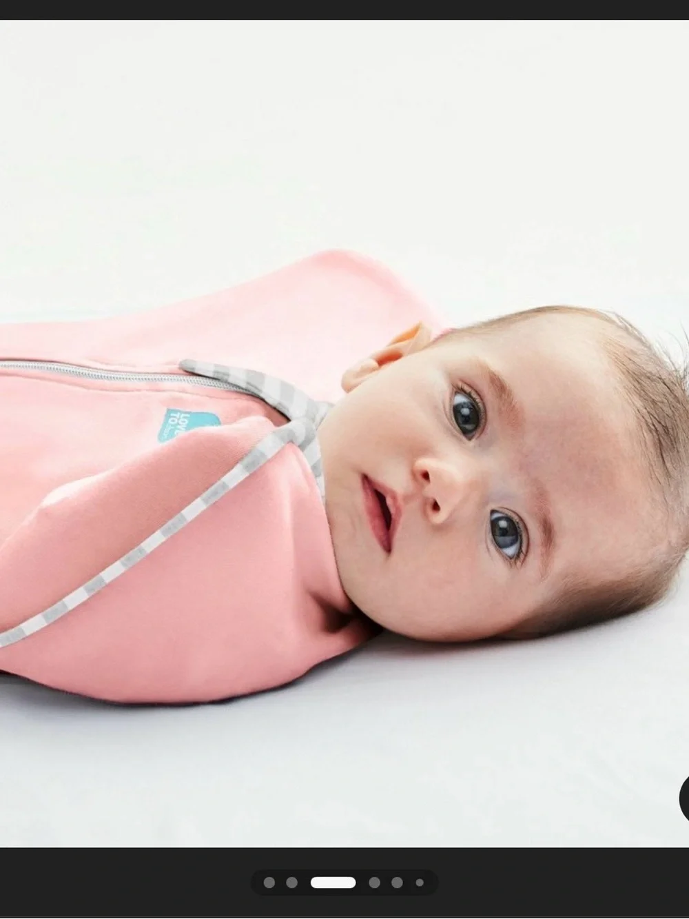 Love to Dream SwaddleMe Pink Infant Sleep Sack with Gray Trim - Zippered Swaddle